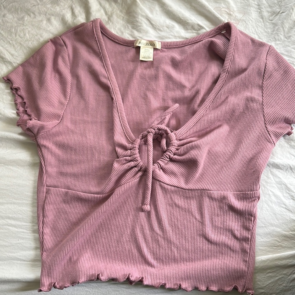 Tillys Purple Tie Front Top